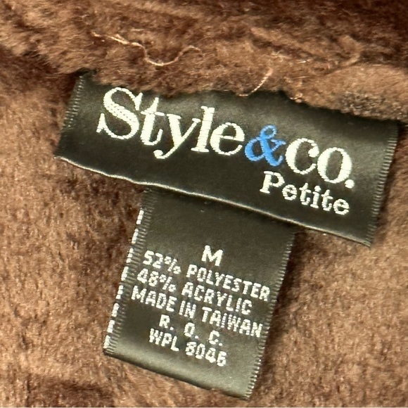 Style & Co. Brown Luxe Suede, Fleece Lined Vest, MP - Picture 7 of 9